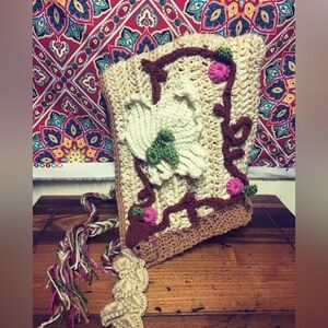 Crochet forest hood.